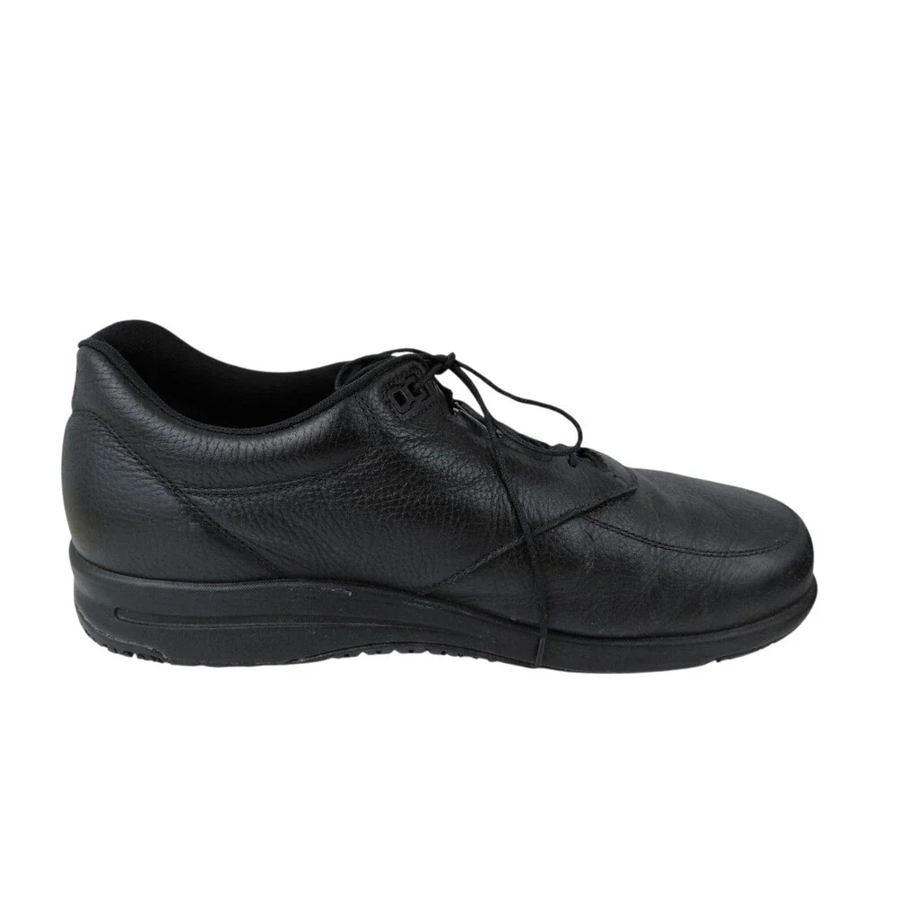 SAS Bout Time Mens 10 W Black Leather EZ Lace Up Comfort Casual Loafer Shoes